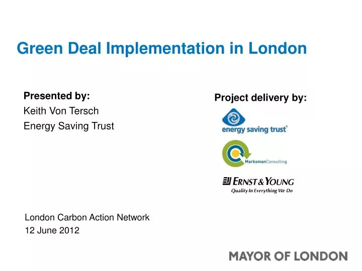 green deal implementation in london