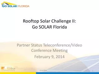 Rooftop Solar Challenge II: Go SOLAR Florida