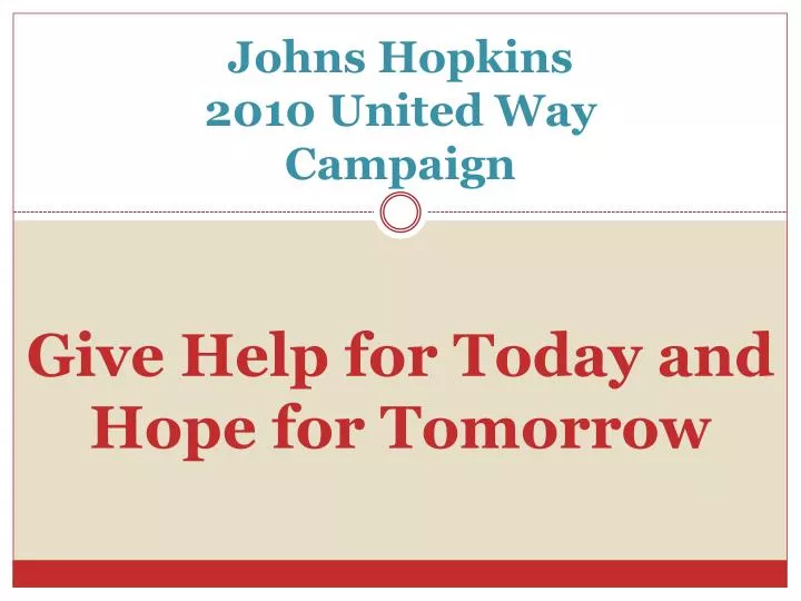 johns hopkins 2010 united way campaign