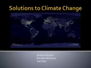 Solutions to Climate Change