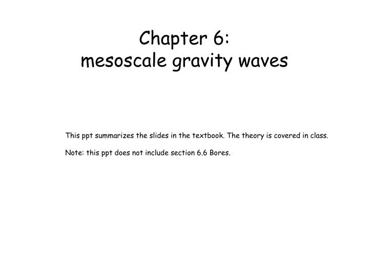 chapter 6 mesoscale gravity waves