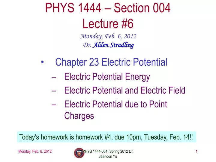 phys 1444 section 004 lecture 6