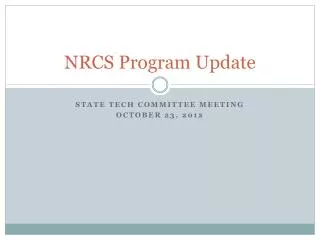 NRCS Program Update