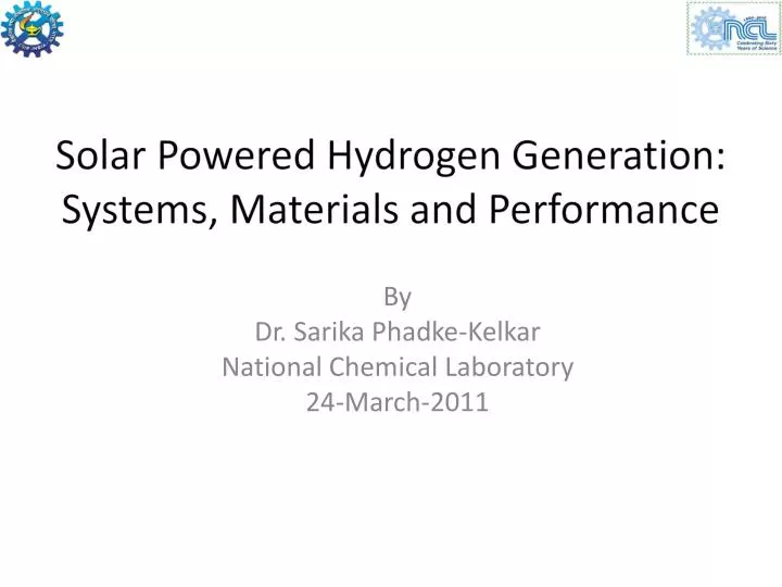 by dr sarika phadke kelkar national chemical laboratory 24 march 2011