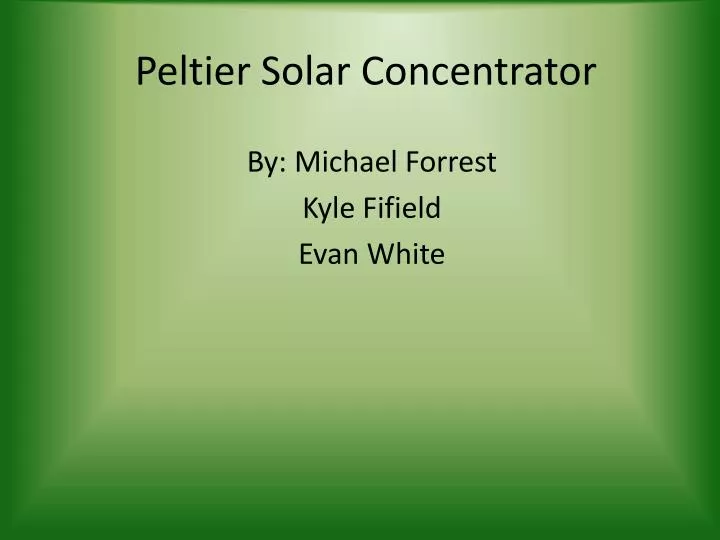 peltier solar concentrator