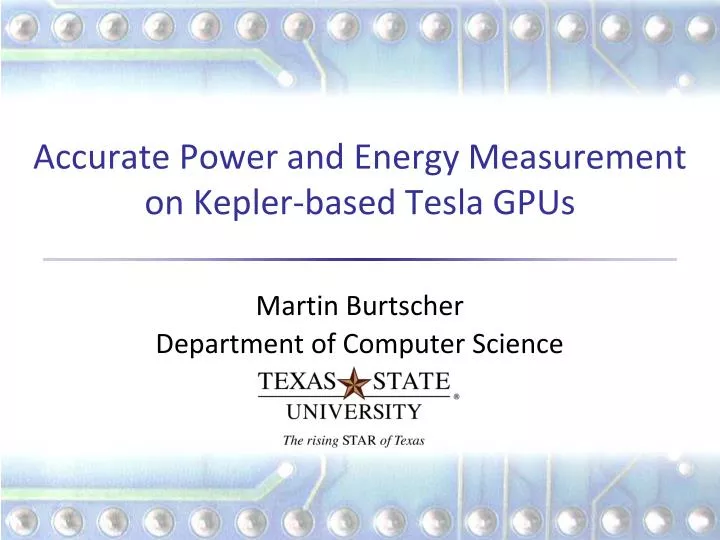 accurate power and energy measurement on kepler based tesla gpus