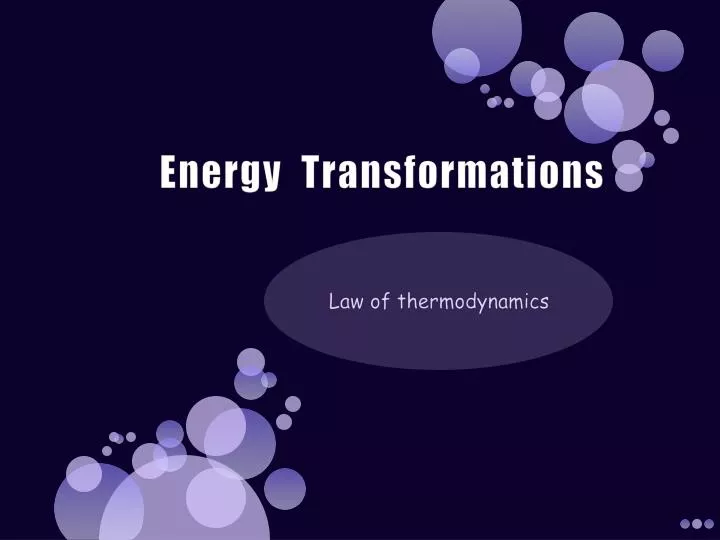 energy transformations