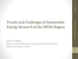 Trends and Challenges of Sustainable Energy Research in the MENA Region