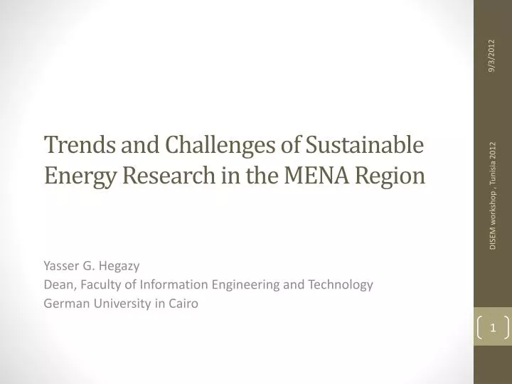 trends and challenges of sustainable energy research in the mena region