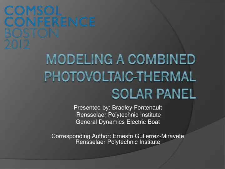 modeling a combined photovoltaic thermal solar panel