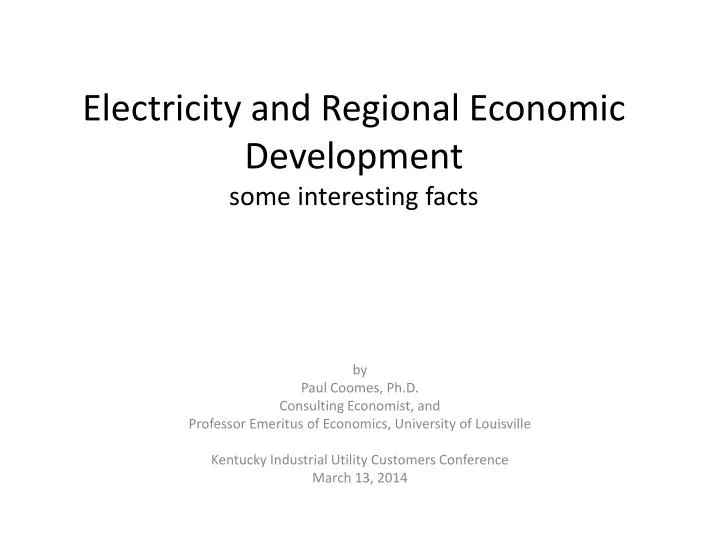 electricity and regional economic development some interesting facts