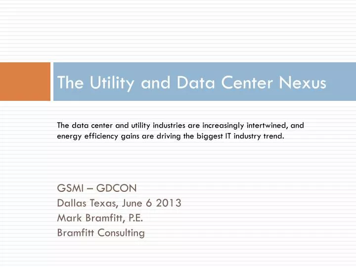 the utility and data center nexus
