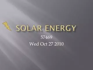 Solar energy