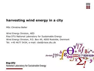 harvesting wind energy in a city