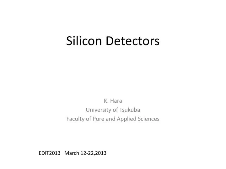 silicon detectors