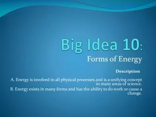 Big Idea 10 :