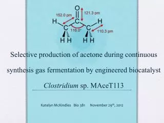 Selective production of acetone during continuous synthesis gas fermentation by engineered biocatalyst Clostridium sp.