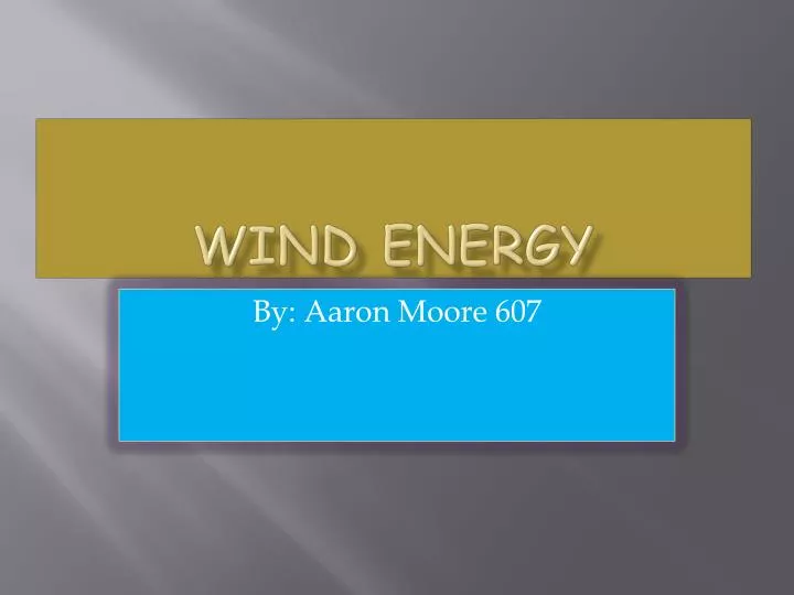 wind energy