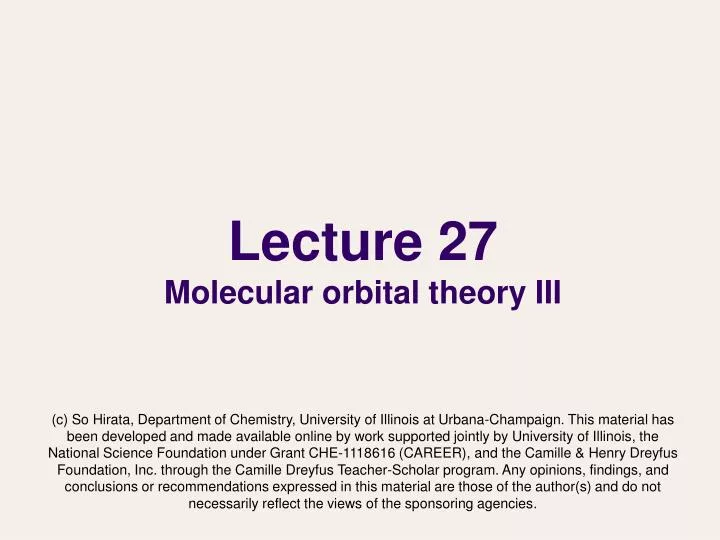 lecture 27 molecular orbital theory iii