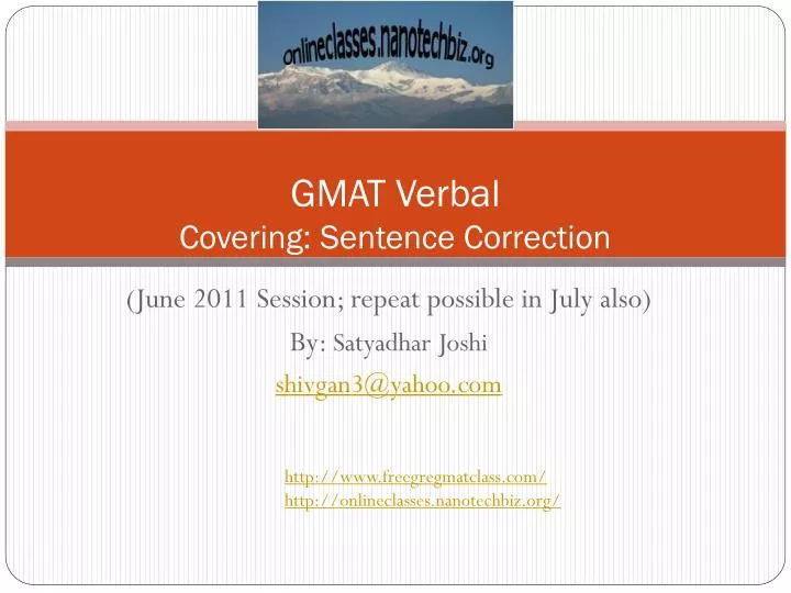 gmat verbal covering sentence correction