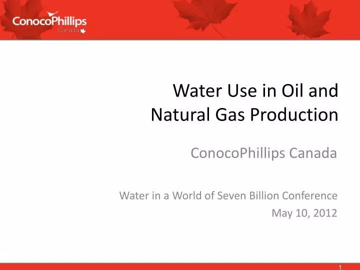 water use in oil and natural gas production