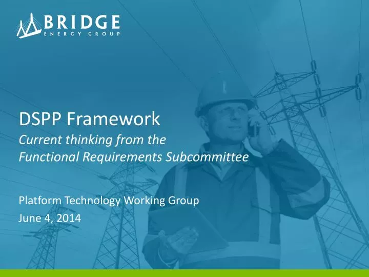 dspp framework current thinking from the functional requirements subcommittee