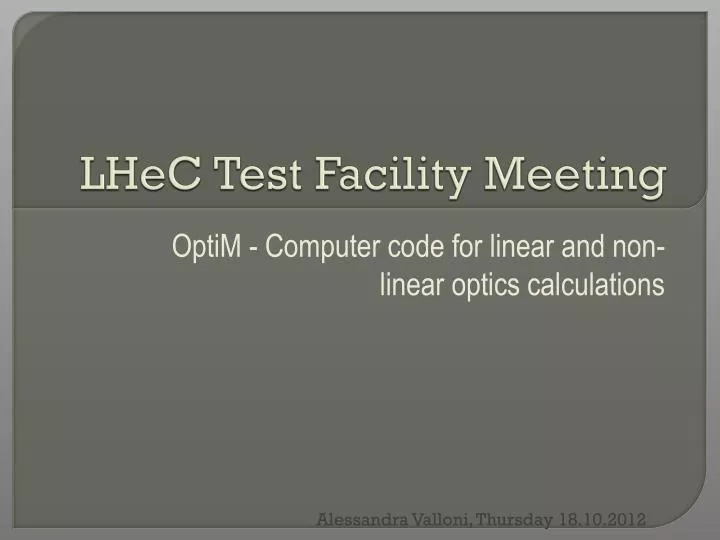 lhec test facility meeting