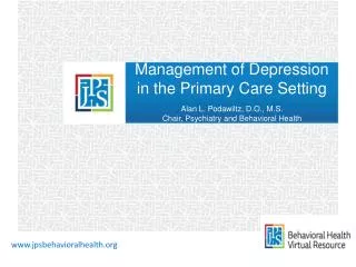 management of depression in the primary care setting