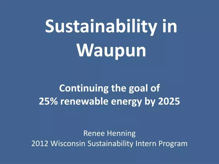 sustainability in waupun