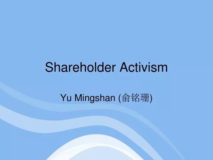 shareholder activism