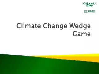 Climate Change Wedge Game