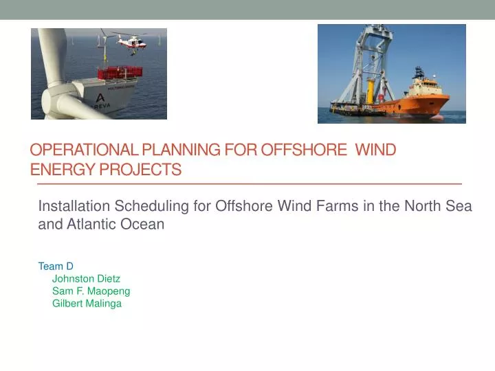 operational planning for offshore wind energy projects