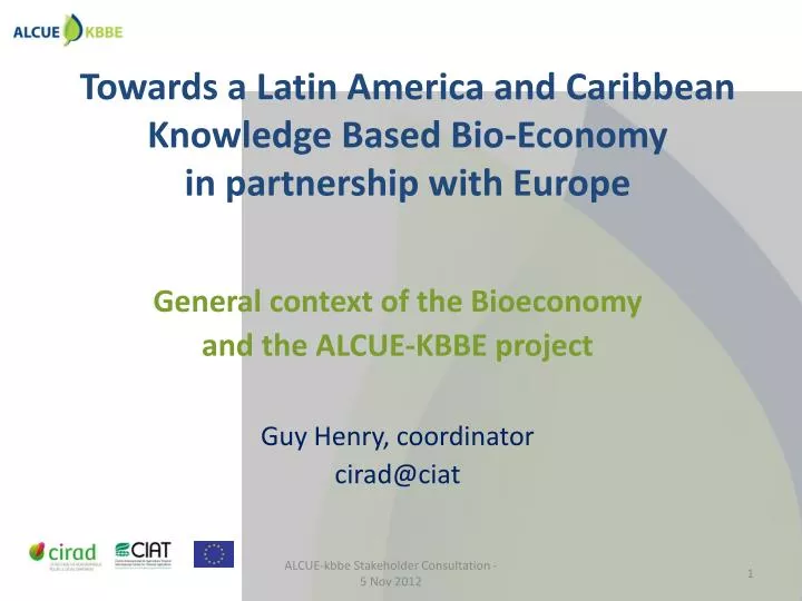 towards a latin america and caribbean knowledge based bio economy in partnership with europe