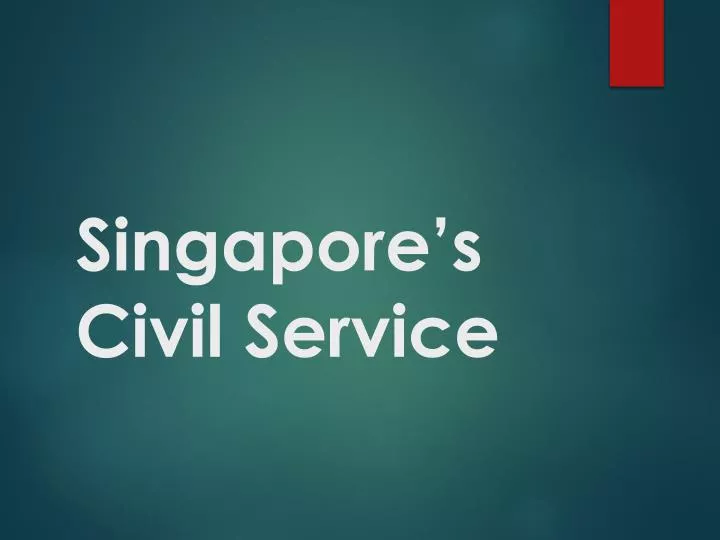 singapore s civil service