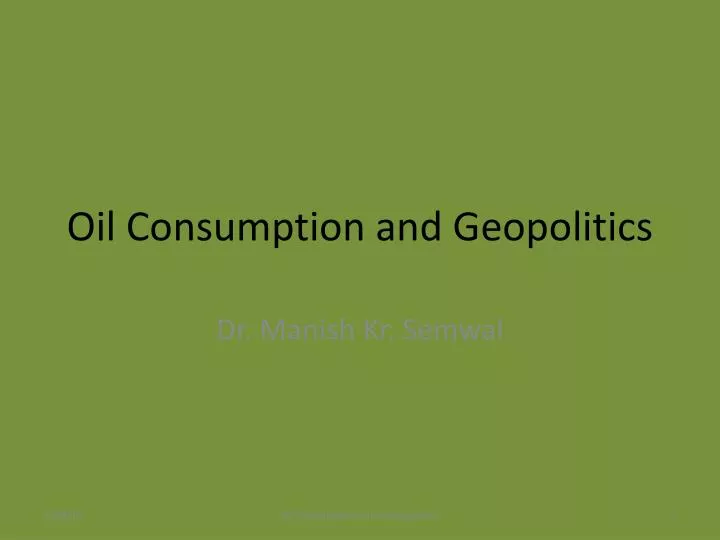 oil consumption and geopolitics