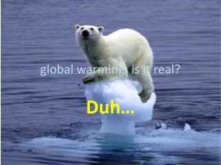 g lobal warming: is it real?