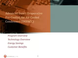 Advanced Direct Evaporative Pre-Cooling for Air Cooled Condensers (DEPACC)