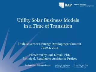 Utility Solar Business Models in a Time of Transition