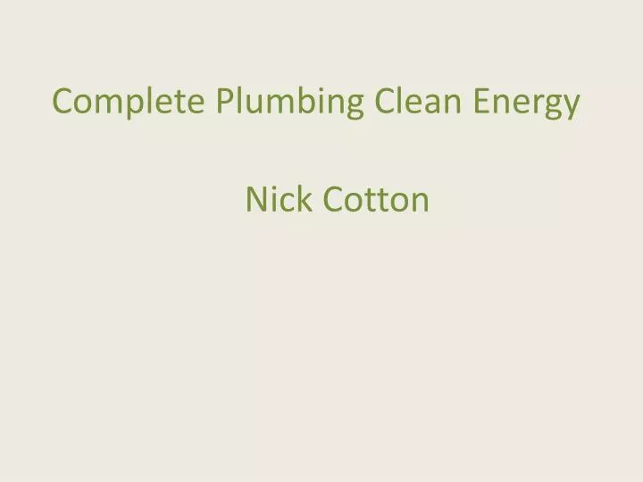 complete plumbing clean energy