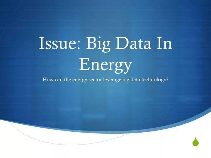 issue big data in energy