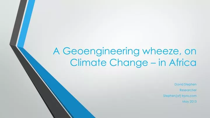 a geoengineering wheeze on climate change in africa