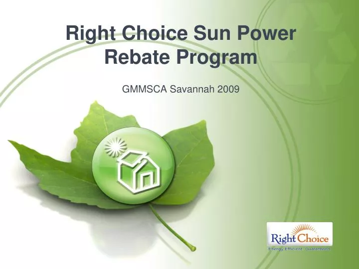 right choice sun power rebate program