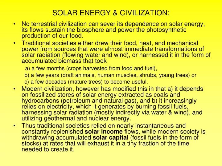 solar energy civilization