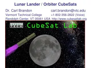 Lunar Lander / Orbiter CubeSats