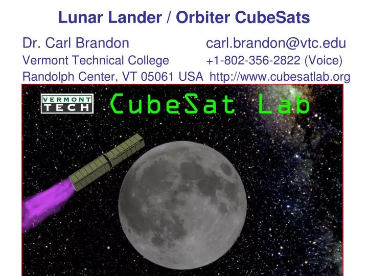 lunar lander orbiter cubesats