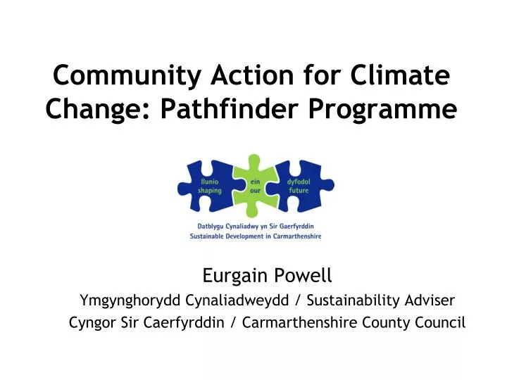 community action for climate change pathfinder programme