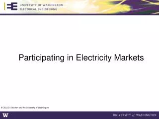 Participating in Electricity Markets