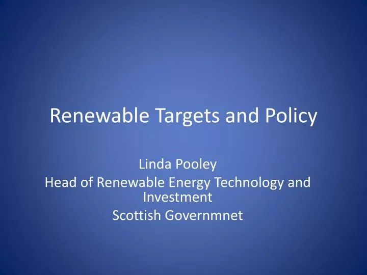 renewable targets and policy