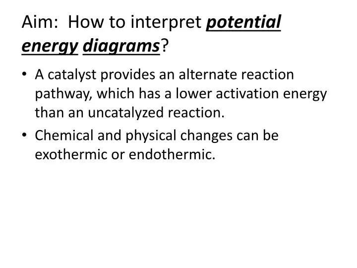 aim how to interpret potential energy diagrams