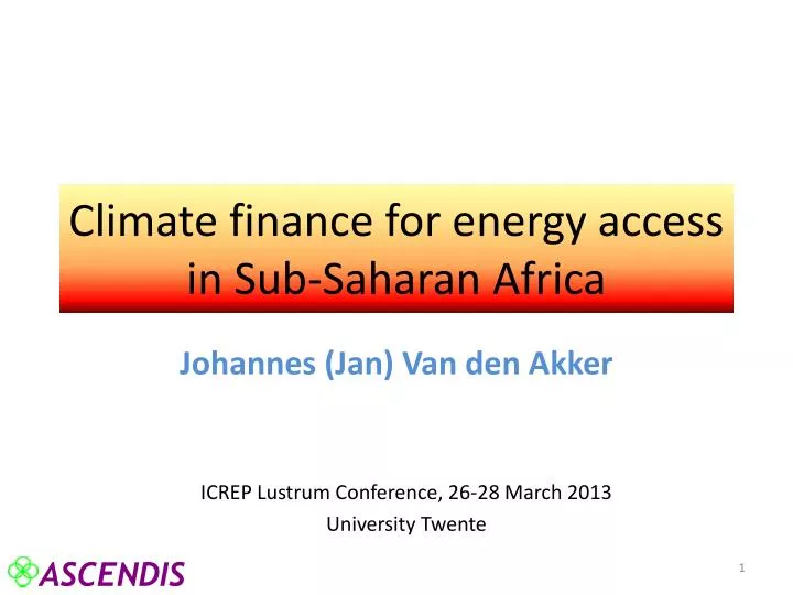 climate finance for energy access in sub saharan africa